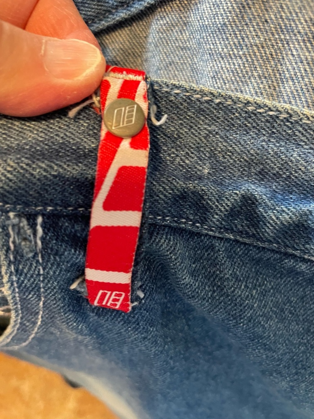 Men's Blue Denim Jean Shorts with Red Rockets Logo - Picture 7 of 14